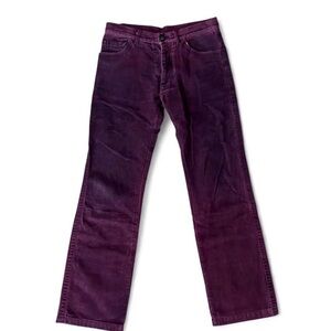 Ann Demeulemeester Moleskin Straight Leg Pants Burgundy Made in Belgium
